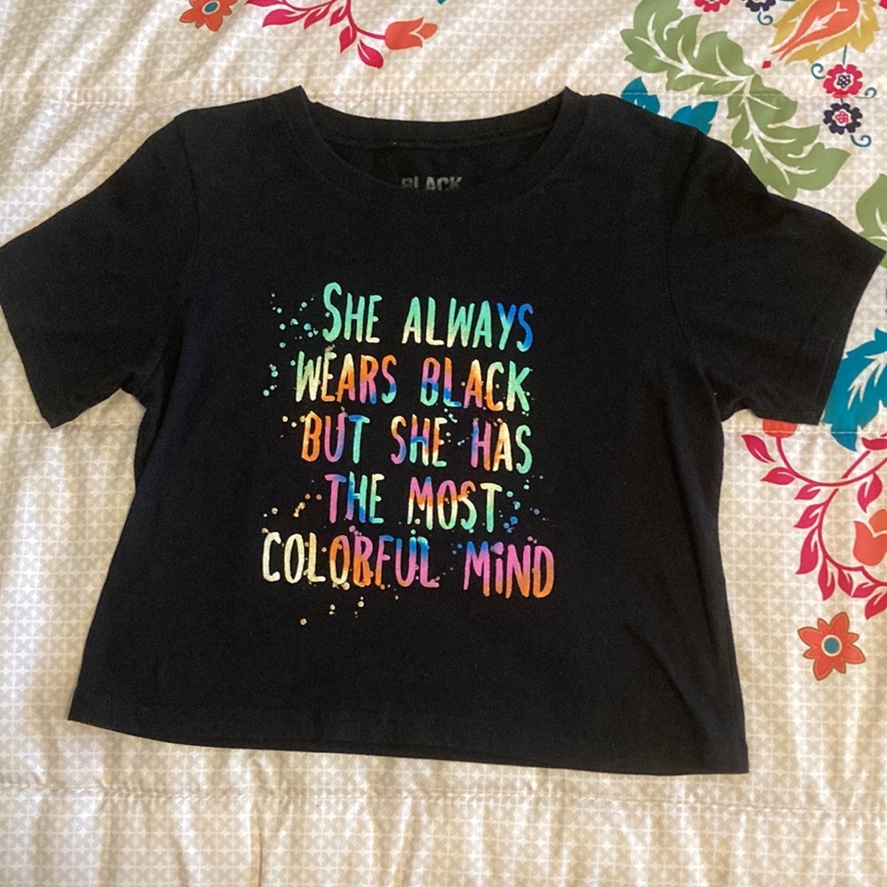 Black Matter Crop Top Size Small She Always Wears Black But Has A Colorful Mind